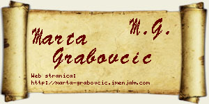 Marta Grabovčić vizit kartica